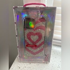 Poppy Pink Glitter Heart iPhone Case- 13/14/15